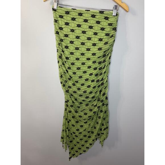 Free People Margot Convertible Maxi Skirt Green Edgy Stretch Women's XS - Picture 2 of 10